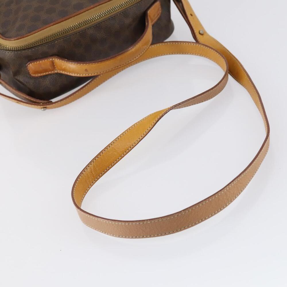 CELINE Macadam Canvas Hand Bag PVC Leather 2way Brown Gold Auth 154376 - Picture 7 of 16